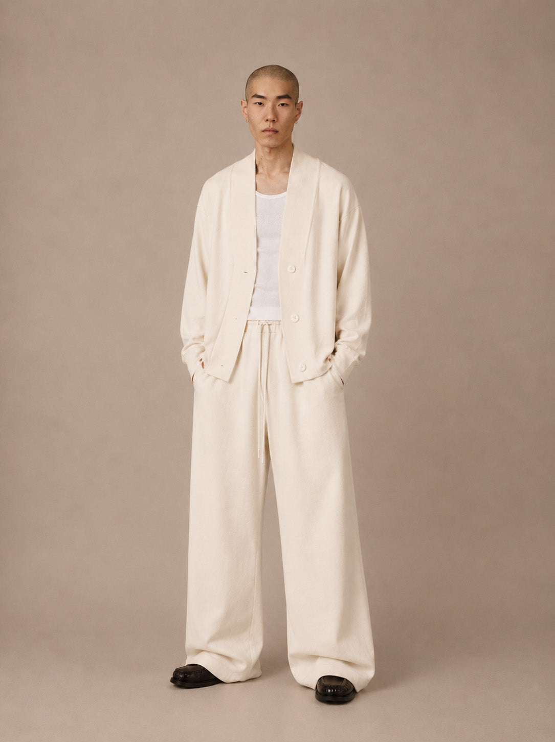 Male model in Yun Cardigan