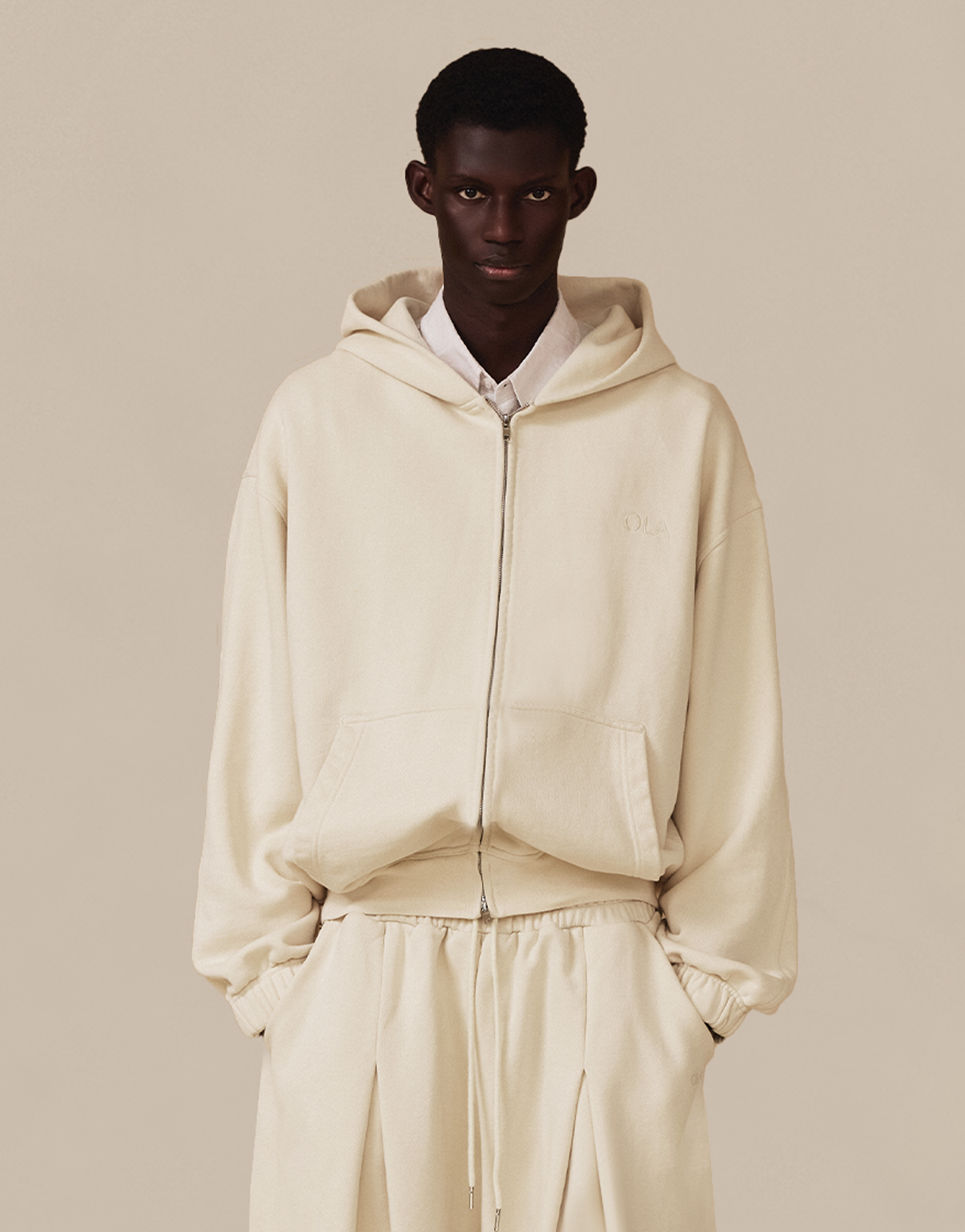 Primo Zip Hoodie - Whipped Cream | OLA Primo Zip Hoodie - Whipped Cream | OLA